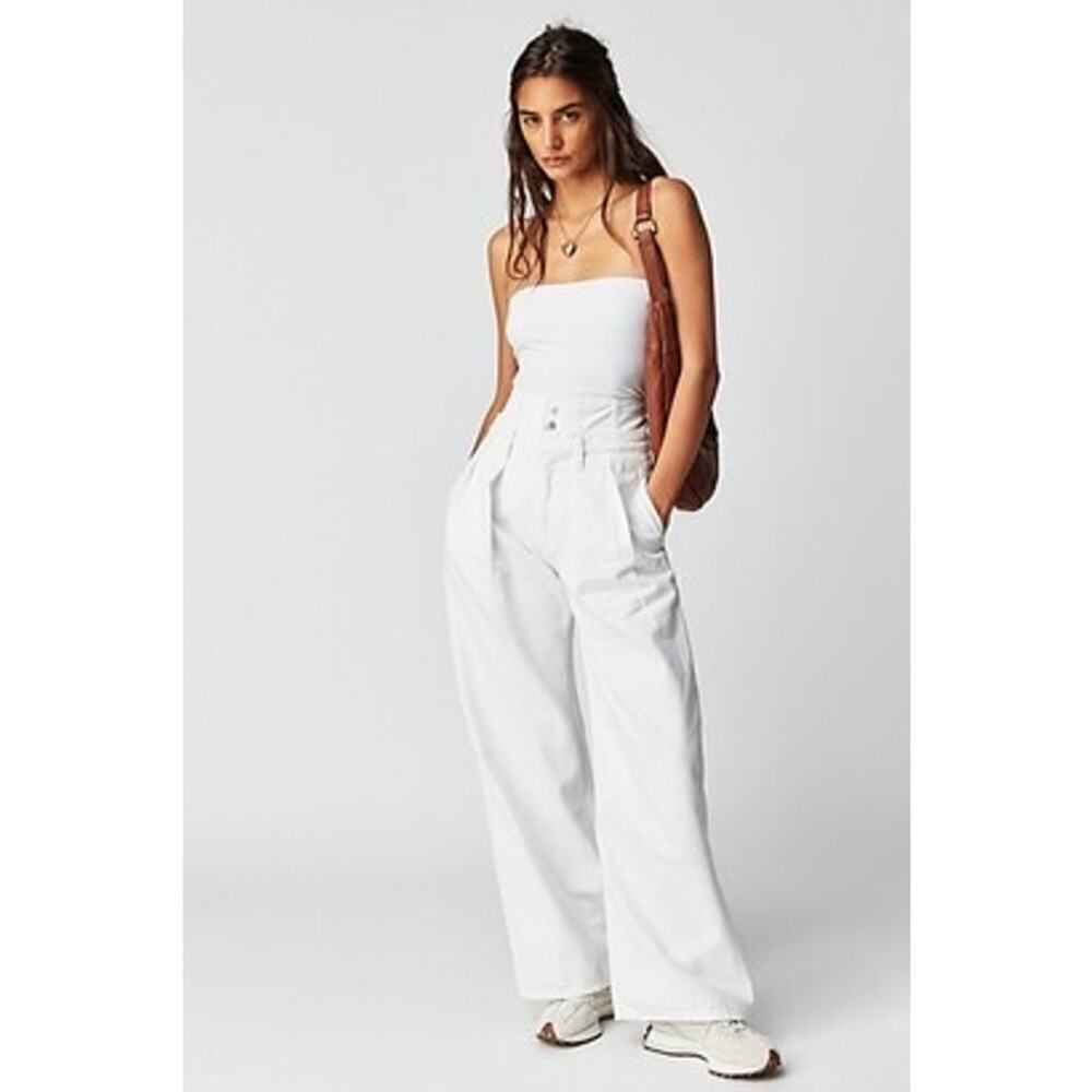 Citizens of Humanity FP Samira Corset‎ Waist White Wide Leg Jeans Size 32